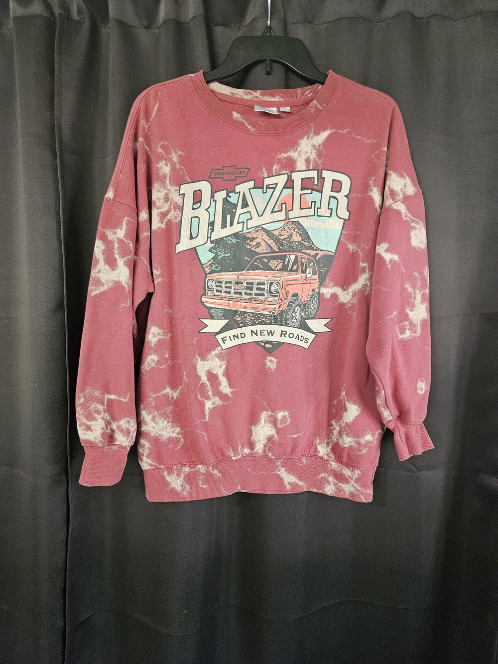 Blazer Graphic Crewneck Oversized Sweatshirt - Rose Tie-Dye